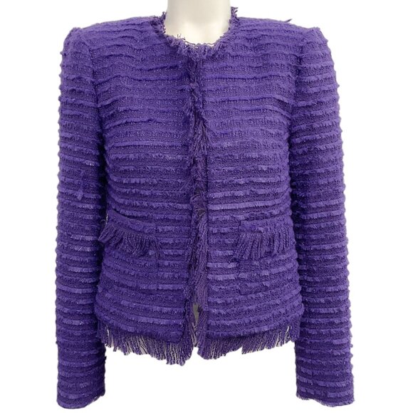 L'Agence Purple Tweed Angelina Jacket